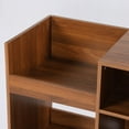 thumbnail image 3 of Record Player Stand with Charging Station & USB Ports, Mid-Century Turntable Stand Table Holds Up to 300 Albums, 3 of 5