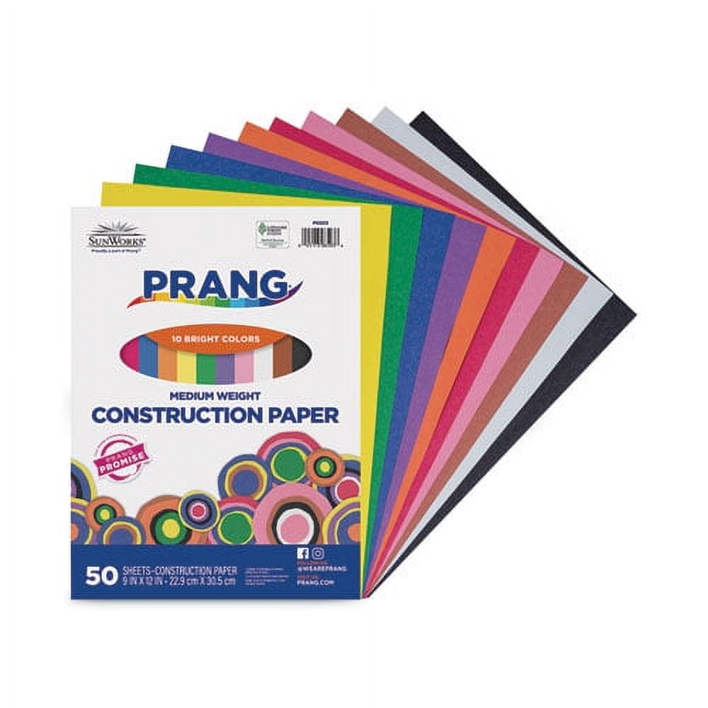 Construction Paper, 58 Lb Text Weight, 12 X 18, Assorted, 50/pack 
