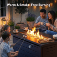 thumbnail image 6 of Philergo 43" Rectangular Gas Fire Pit Table, 60,000 BTU Propane Fire Pits for Outside with Lid and Lava Rock, 6 of 13