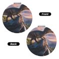 thumbnail image 2 of Uemuo Sunset Cliff Dinosaur Print Compact Portable Pocket Makeup Mirror - Leather Cover, Elegant Travel Cosmetic Mirror for Purse, Pocket, and Handbag-Round Shape, 2 of 9