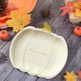 thumbnail image 5 of Set of 10 Disposable Pumpkin Shaped Paper Plates with Gold Foil and Eco-Friendly Material, Tableware for Autumn Celebrations and Gatherings, 5 of 6