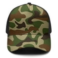 thumbnail image 3 of Camouflage Baseball Cap Adjustable Size – Stylish Spliced Design Trucker Hat, Dad Hat with Full Print Front & Brim, Breathable Cotton Blend Snapback for Sports, Travel & Daily Wear, 3 of 3