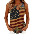thumbnail image 2 of Jsaierl Womens Independence Day Tank Tops Casual Patriotic American Flag Print Tees Elegant Sleeveless T Shirts Cami Flowy Crew Neck Tanks S-XXXL, 2 of 6