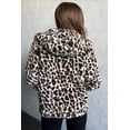 thumbnail image 3 of Veveret Womens Juniors Unique Vintage Wash Faux Fur Leopard Denim Jacket (Medium Denim, Medium), 3 of 5