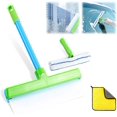 thumbnail image 1 of 2026 New Scratch-Free & Streak-Free Squeegee 5-Piece Set for Glass Cleaning, Recyclable Silicone Window Squeegee Kit, 3 in 1 Glass Cleaning Tool with Rotatable Rubber & Microfiber Scrubber (Green), 1 of 7