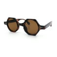 thumbnail image 4 of Hipster Round Circle Lens Octagon Plastic Hustler Sunglasses Tortoise - Brown, 4 of 7