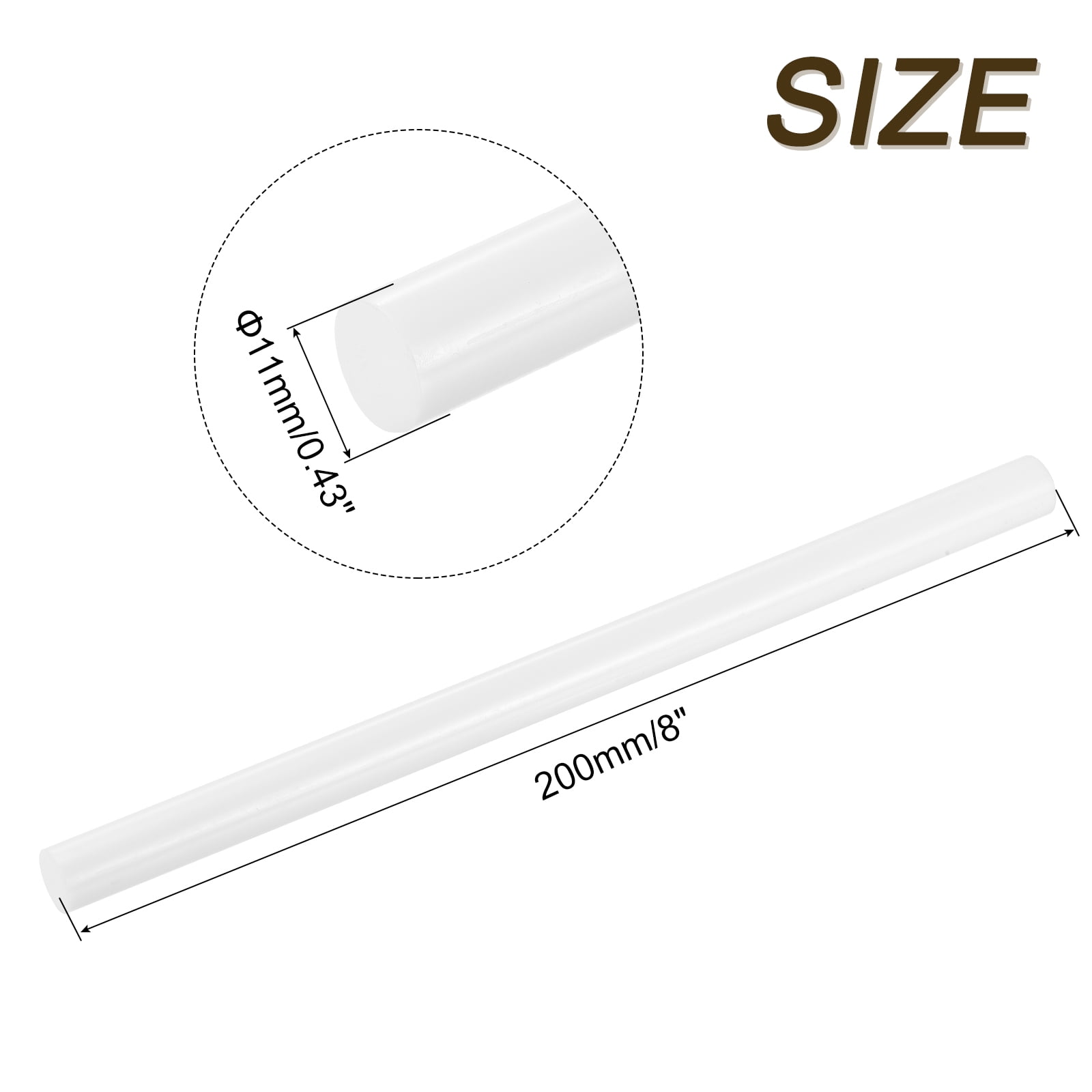 Uxcell EVA Mini Hot Glue Sticks High Sticky Hot Glue Sticks for Glue Gun 0.43 inch x 8 inch White 30 Pcs