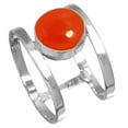 thumbnail image 1 of 925 Silver Ring For Women - Girls Orange Natural Carnelian stone Silver Ring August Birthstone Hand Made Silver Ring Size 10.5 Gift For Women On Engagement 925 Silver Jewelry With Gemstone, 1 of 6