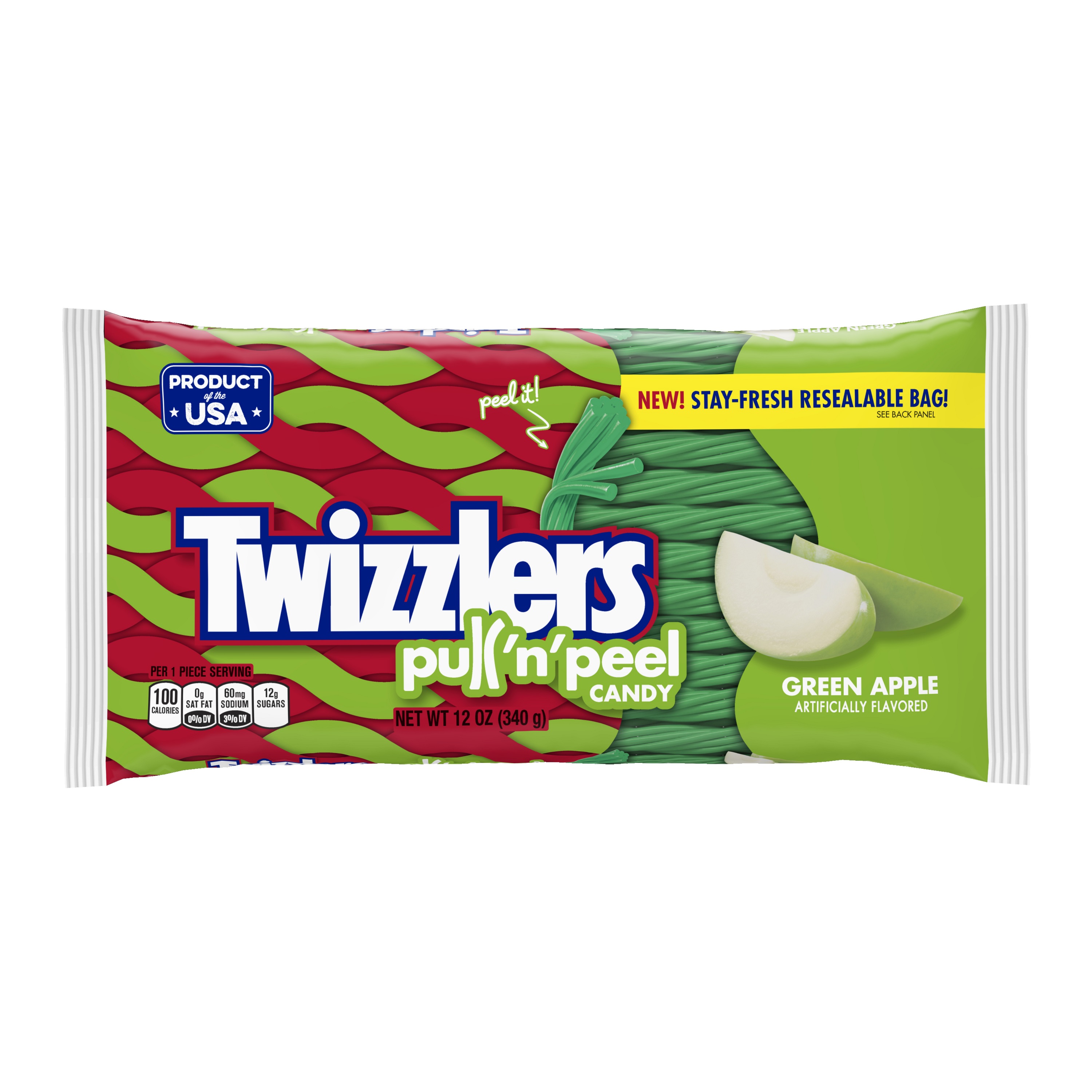 Twizzlers Pull 'n' Peel Green Apple Flavored Chewy Candy, 12 Oz. - image 2 of 3