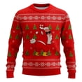 thumbnail image 4 of XIAOCHA Men's Crew Neck Sweatshirt Funny Santa Graphic Print Holiday Winter Pullover Top, Red, Sizes XXXXXL, 4 of 4