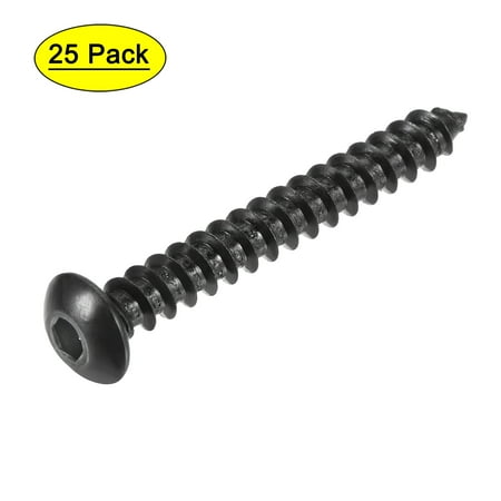 

Uxcell Hex Socket Self Tapping Screws M5 x 40mm Carbon Steel Wood Screw 25 Pack