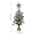 thumbnail image 2 of OULII Christmas Tabletop Decorations Small Xmas Tree Silver Flocked 1Set For Mantel Indoor Atmosphere, 2 of 7