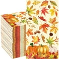 thumbnail image 1 of 100 Pcs Serviettes Invité Automne Serviettes en Papier 3 Plis Feuilles d'Érable Citrouille Serviette de Dîner Jetable pour Action de Grâce Récolte Table de Dîner Maison Salle de Bain, 1 of 7