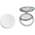 thumbnail image 1 of Zcooooool Round Folding Makeup Mirror 8 CM - Professional Double-Sided With One Side Enlarged - PU Surface Pocket Compact Mirror for Handbag, 1 of 8