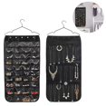 thumbnail image 1 of Hanging Jewelry Organizer, Double Sided 40 Pockets And 20 Magic Tape-Black-, 1 of 5