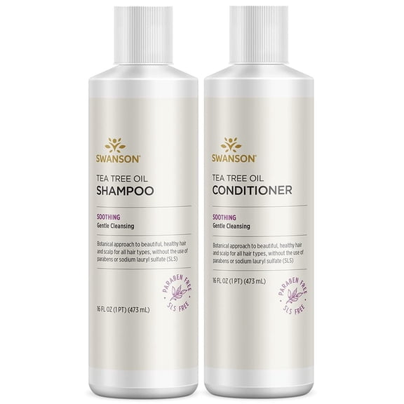 Swanson Tea Tree Oil Shampoo & Conditioner Combo 16 fl Ounce (1 pt) (473 ml) each Liquid