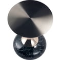 thumbnail image 6 of LeisureMod Wide Side Table with Black Stainless Steel Top Round Accent Table and Pedestal Base Modern End Table for Home, Living Room Savoy Series in Stone Black, 6 of 11