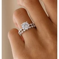 vylahjewellery 2 CT Moissanite Round Cut Diamond Ring 14K Rose Gold Engagement Delicate Ring