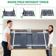Miniyam 5.5ft Folding Pool Table, Portable Billiards Game Table with Accessories for Families, Green