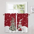 thumbnail image 3 of Innerwin Christmas Cafe Tier Xmas Kitchen Valance Thermal Insulated Short Window Curtain Rod Pocket Half Window Drapes Slot Top Bathroom Scarf Style-C 2pc-Tier Curtain: W:42''x H:45'', 3 of 6