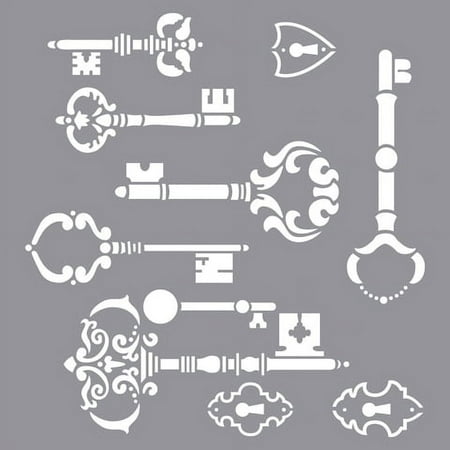 UPC: 0766218073594 | Americana Decor Stencil. Vintage Keys. 12 x 12 Inches