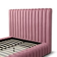 thumbnail image 5 of Pemberly Row Modern Velvet Upholstered Queen Platform Bed in Pink, 5 of 6