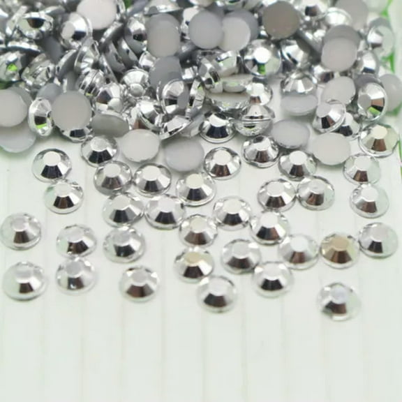 EOEMY 2000 Acrylic Faceted Round Flatback Rhinestone Gems 4mm 16Ss Color Selection-Silver