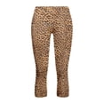 thumbnail image 5 of xfsWaSs High Waisted Leggings for Women Leopard Print 3/4 Length Yoga Pants Soft Stretch Workout Capri Leggings Comfortable Casual Trousers, 5 of 5
