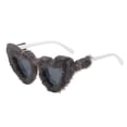 thumbnail image 3 of TISHITA Soft Plush Sunglasses Eyewear for Masquerade Travel Photo Props Gray Gray White, 3 of 8
