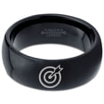 thumbnail image 2 of Tungsten Bullseye Arrow Archery Band Ring 8mm Men Women Comfort Fit Black Dome Polished, 2 of 4