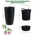 thumbnail image 2 of 22" Tall Planter Set of 2, Self Watering Pots for Indoor Plants, Large Flower Pot Outdoor with Built-in Drainage and a Water Level Monitor, for Patio, Porch, Living Room, or Home Office, 2 of 9