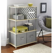 Mainstays No Tools 6-Cube Storage Shelf with 2 Collabsible Fabric Storage Cubes