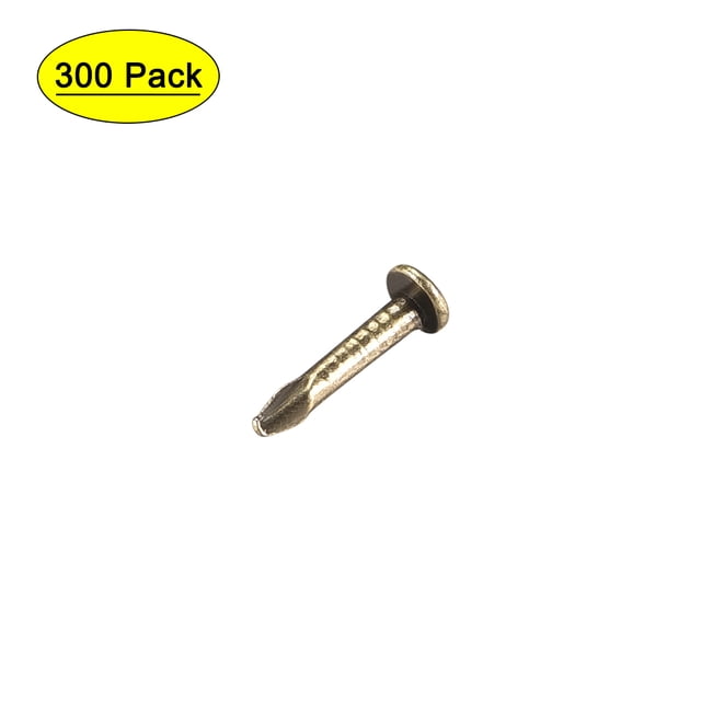 Uxcell 1x8mm Clavos Pequeños de Acero al Carbono con Recubrimiento de Cobre Bronce 300 Paquete