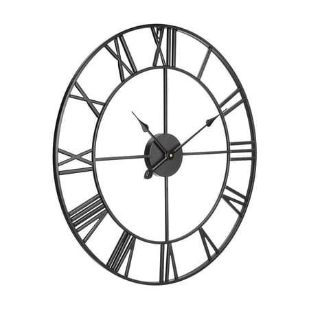 Modern Roman Numeral Wall Clock 24 - Silent Battery Powered for Living Room, Kitchen, Office