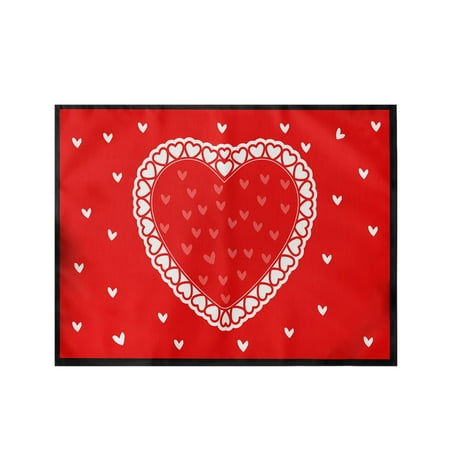 

NEGJ Valentine s Day Placemats Red Check Placemats 30x45cm For Table Decoration Valentine s Day Waterproof Cotton Linen Table Placemats For Indoor Kitchen Decoration Dinner