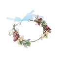 thumbnail image 2 of Diadema con guirnalda de flores artificiales para mujer, corona para el pelo elegante y exquisita para fiesta de boda (naranja), 2 of 5