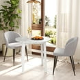 thumbnail image 2 of Gymax 35''  Kitchen Table Round Dining Table w/ Marble-textured Veneer Tabletop White, 2 of 10