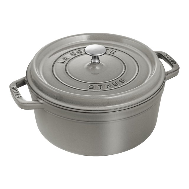 STAUB La Cocotte Cocotte Ronde en Fonte de 3,7 L, Gris Graphite