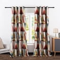 thumbnail image 2 of VOGOL Colorful Modern Geometric Printed Room Darkening Drapes for Bedroom, Noise Reducing Grommet Curtain Panels for Bedroom, 2 Pieces, W52 x L63, Red, 2 of 8