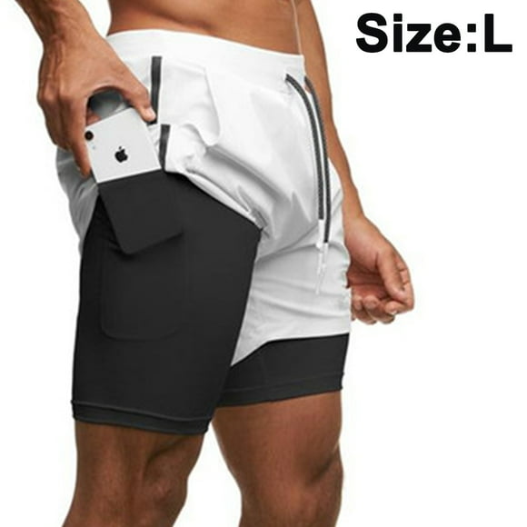 1 pcs Men's 2-in-1 Workout Running Shorts Lightweight Gym Yoga Training Boxing Sports Short Pants with Towel Loop