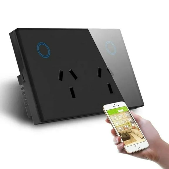 Melery Smart AU Wall Outlet - WIFI Tuya Power Monitoring Touch Control Wireless Remote Control Works with Smart Home Assistants