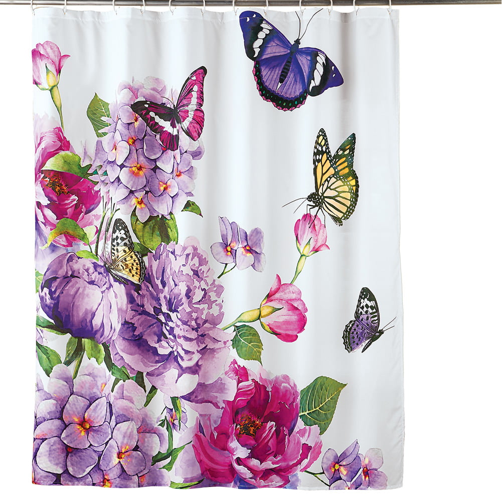 InterestPrint Bathroom Shower Curtain 60in x 72in with bright flowers