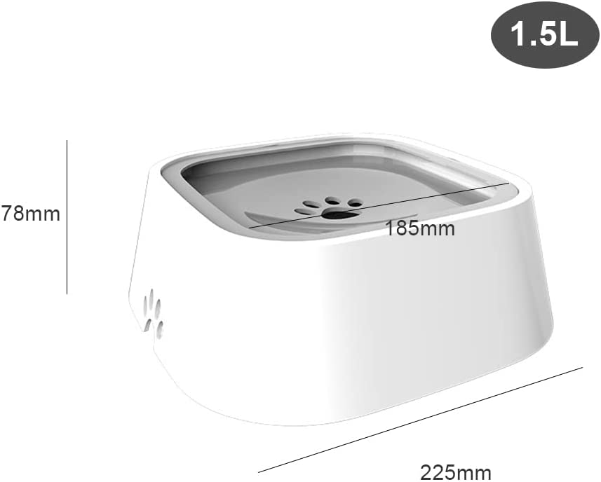 Large Capacity Floating Bowl Dog Water Bowl,Non Spill Slow Drink Pet