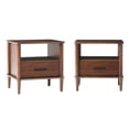 thumbnail image 3 of Walker Edison Transitional 1-Drawer Spindle-Leg Nightstand, Set of 2, Walnut, 3 of 8