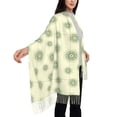 thumbnail image 3 of Women's Fashion Tassel Scarf, Yellow Abstract Circles Long Shawl, Lightweight and Warm, 3 of 9