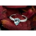 thumbnail image 3 of Elegant 1 Carat Pear cut Topaz and Diamond Engagement Ring for Women in White Gold, 3 of 4