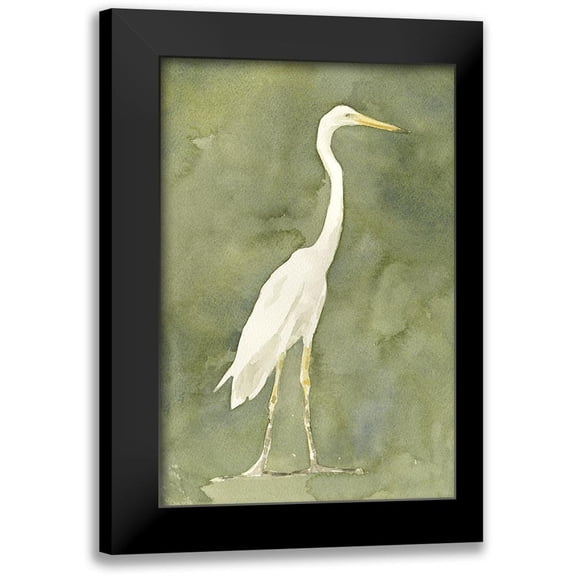Caroline, Emma 11x14 Black Modern Framed Museum Art Print Titled - Emerald Heron I