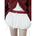 thumbnail image 2 of Musuos Women Summer Mini Skirt, Elastic Waist Contrast Color Drawstring Bud Skirt Streetwear for Casual Daily, 2 of 7