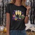 thumbnail image 4 of HCNTES Mardi Gras Shirt for Women Mardi Gras Outfit Carnival Tshirt Fat Tuesday Party Tee New Orleans Party Short Sleeve(Size:S), 4 of 9
