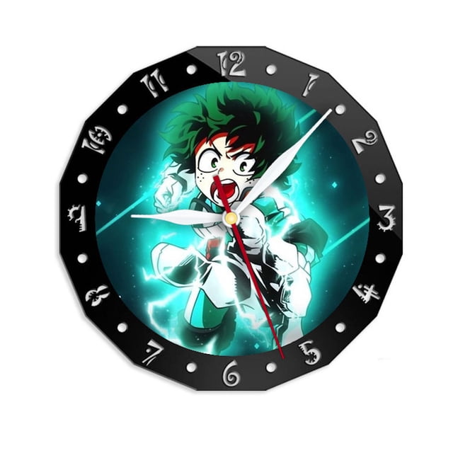 Reloj de pared My Heros Academias Midoriya Izuku, 15 cm, cristal y plástico